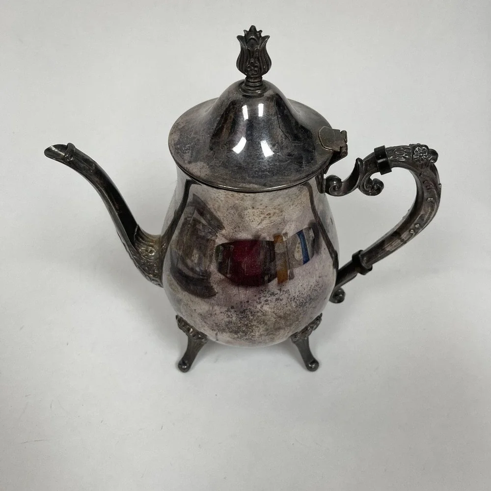 Leonard Silver-plate Tea Coffee Pot‎ Hinged Lid 9